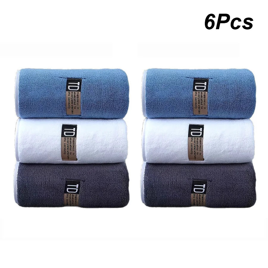 Lot de 6 Serviettes Microfibre 40×80 cm | Douces, Absorbantes & Séchage Rapide | 4 Coloris