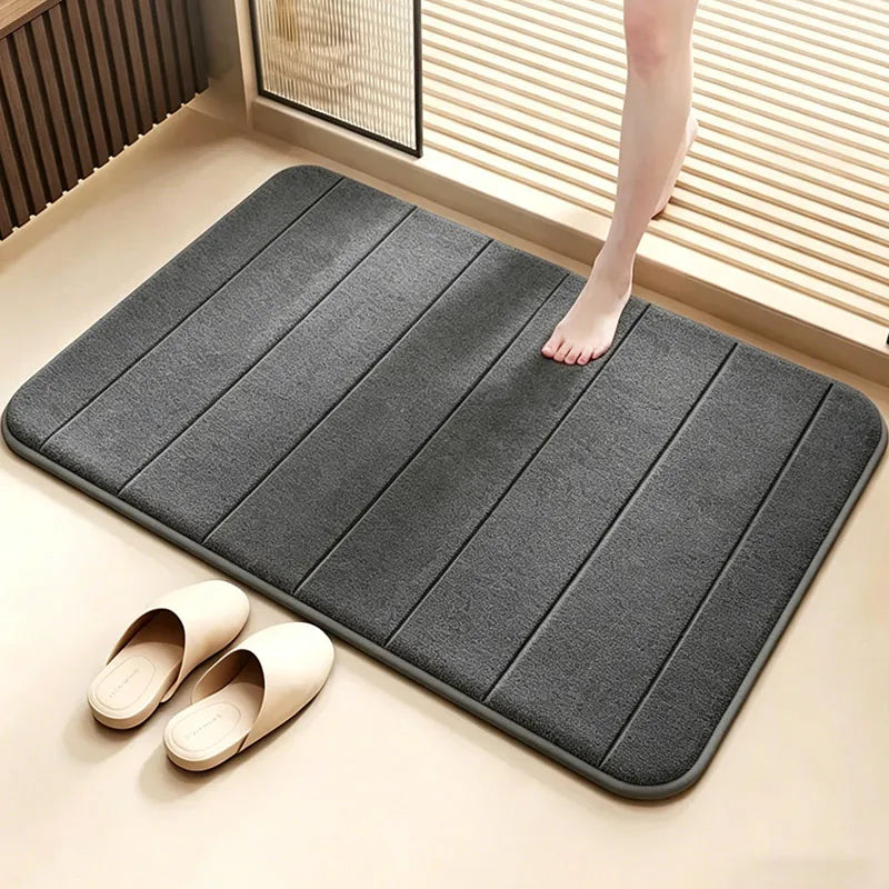 Tapis de Salle de Bain Velours Microfibre — Absorption Rapide & Confort