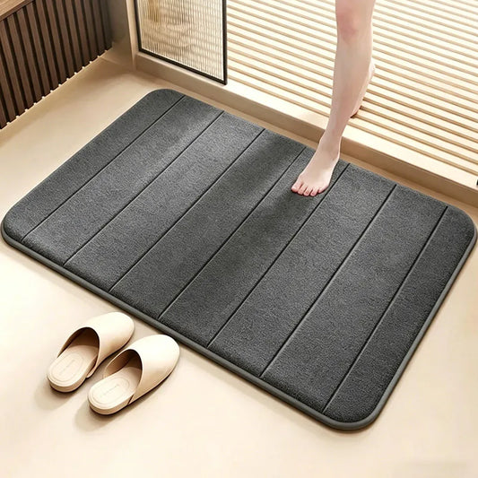 Tapis de Salle de Bain Velours Microfibre — Absorption Rapide & Confort