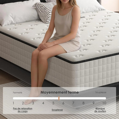 Matelas Mousse Mémoire de Forme DEWINNER | Haute Résilience | 16 à 30 cm