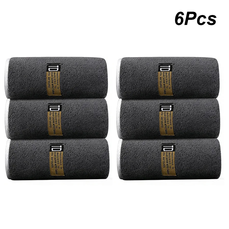 Lot de 6 Serviettes Microfibre 40×80 cm | Douces, Absorbantes & Séchage Rapide | 4 Coloris
