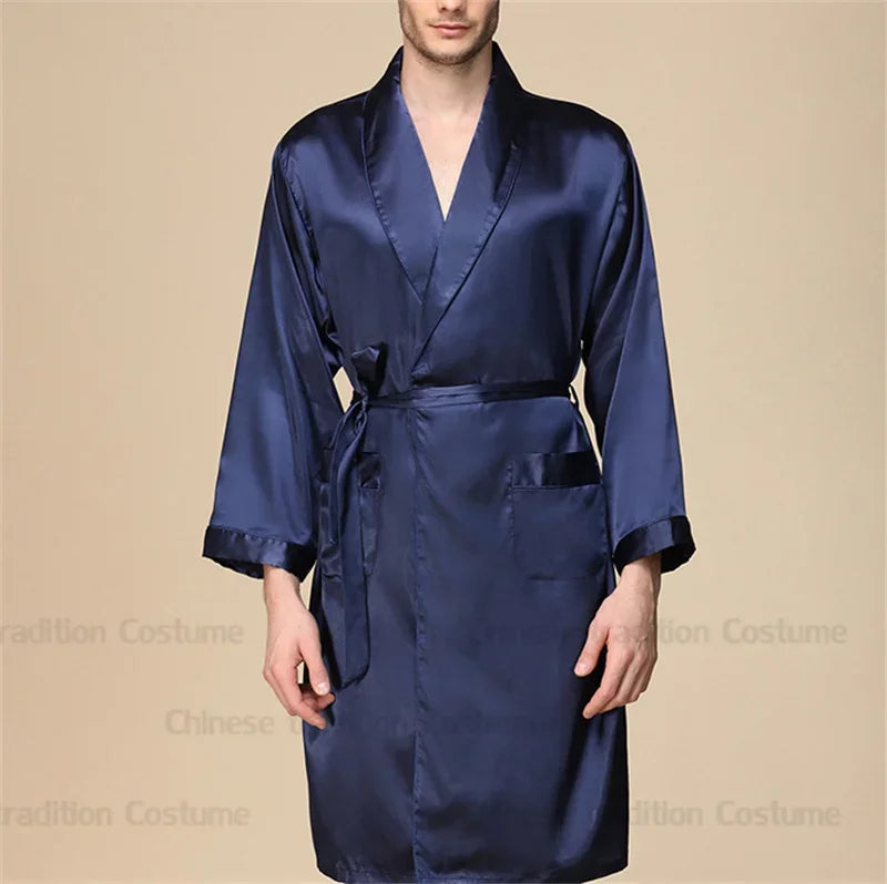 Ensemble Pyjama Kimono Satin Homme | Grande Taille 2XL à 5XL