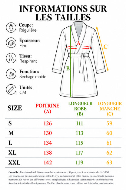 Robe de Chambre Longue Homme — Impression Numérique & Séchage Rapide