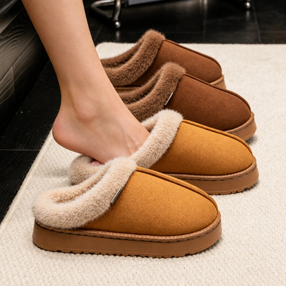 Pantoufles Moelleuses Femme en Faux Daim – Semelle EVA, Hiver
