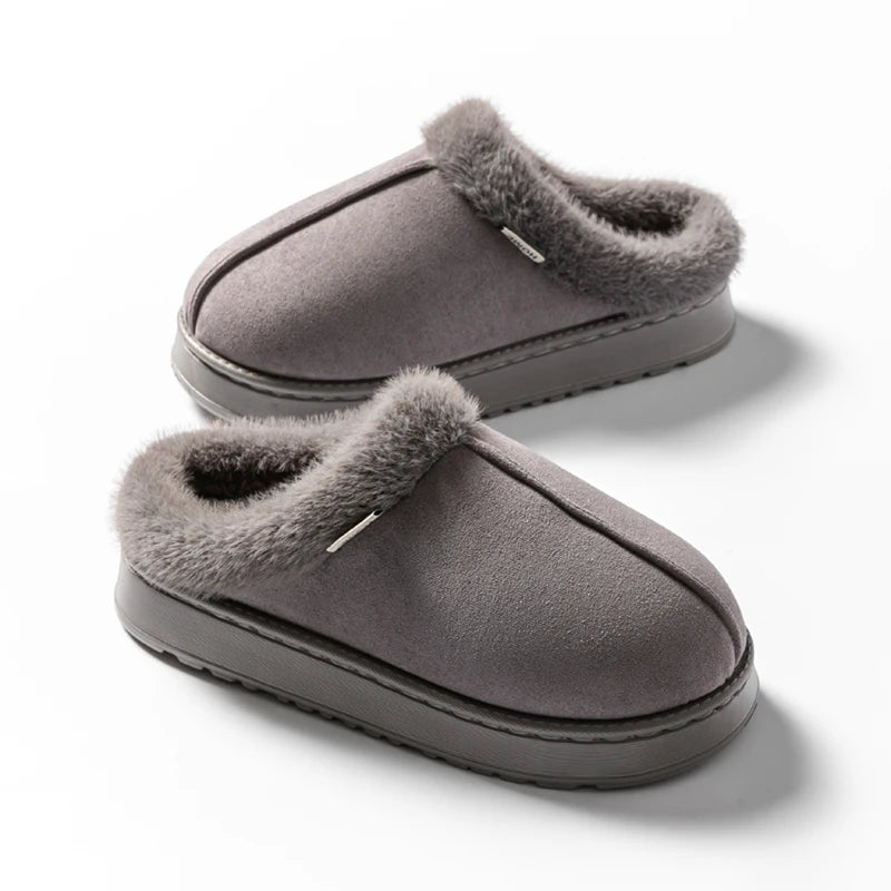 Pantoufles Moelleuses Femme en Faux Daim – Semelle EVA, Hiver