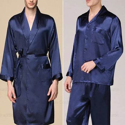 Ensemble Pyjama Kimono Satin Homme | Grande Taille 2XL à 5XL