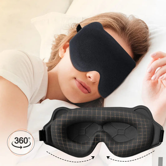 Masque de Sommeil 3D Rembourré — Bloque la Lumière, Ultra Doux