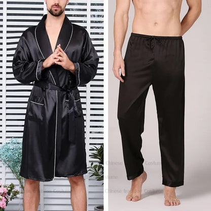 Ensemble Pyjama Kimono Satin Homme | Grande Taille 2XL à 5XL