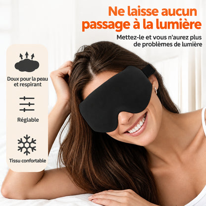 Masque de Sommeil 3D Rembourré — Bloque la Lumière, Ultra Doux
