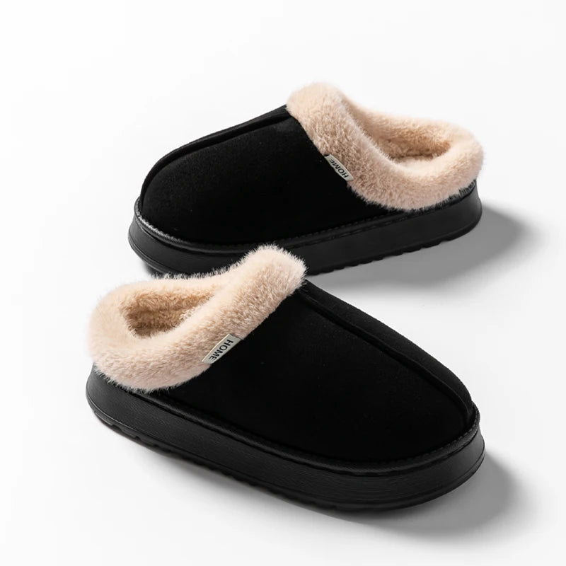 Pantoufles Moelleuses Femme en Faux Daim – Semelle EVA, Hiver