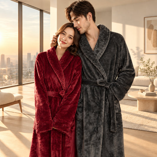 Peignoir Long Flanelle Couple – Chaud & Cocooning