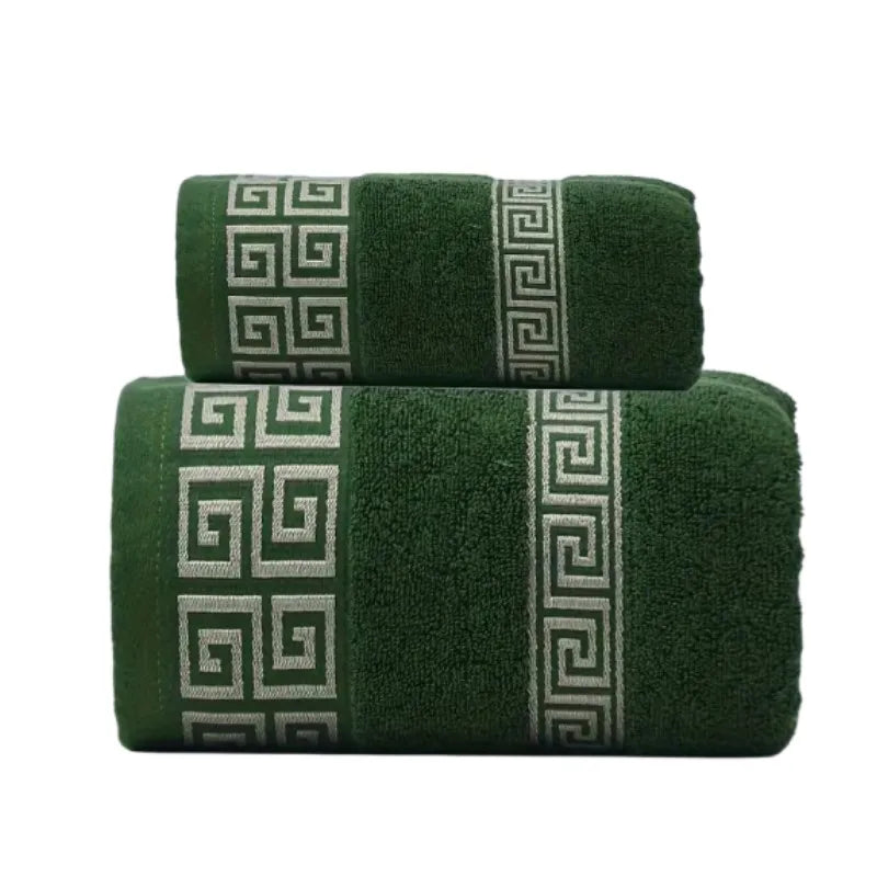 Ensemble de 2 Serviettes en Coton Peigné – Visage & Bain, 6 Coloris