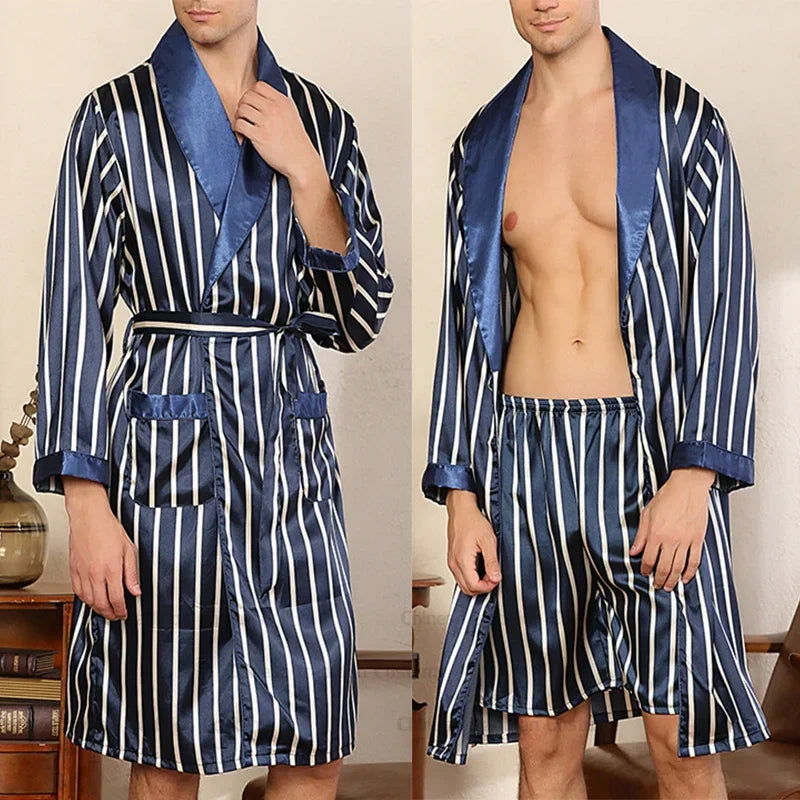Ensemble Pyjama Kimono Satin Homme | Grande Taille 2XL à 5XL
