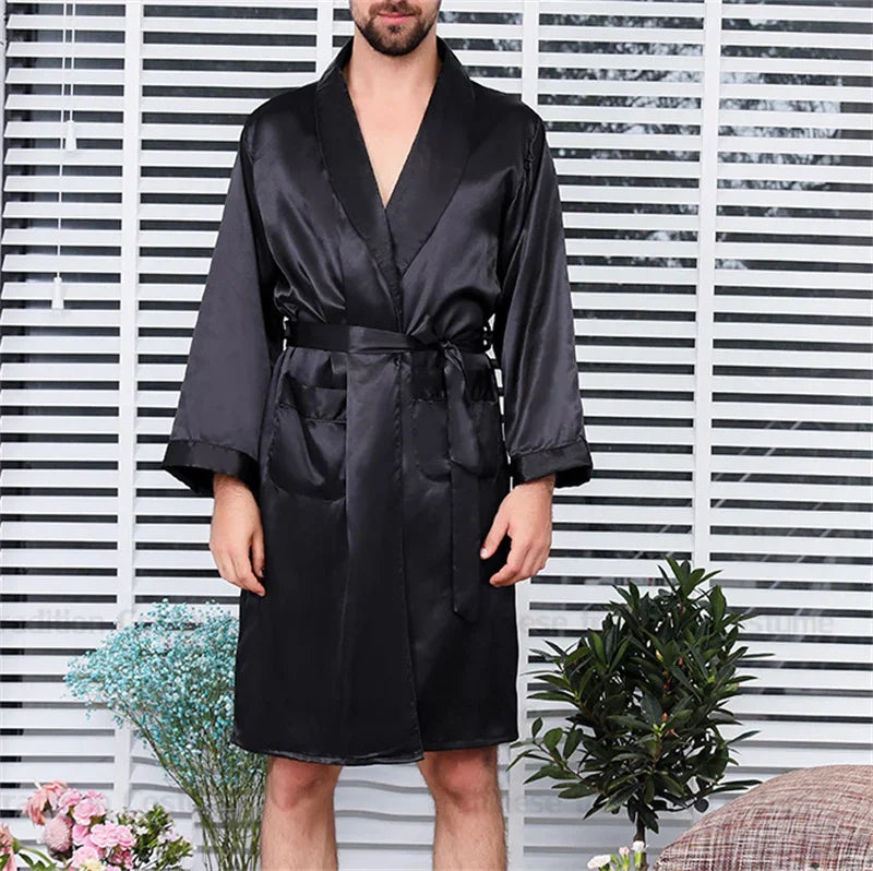 Ensemble Pyjama Kimono Satin Homme | Grande Taille 2XL à 5XL