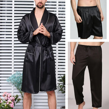 Ensemble Pyjama Kimono Satin Homme | Grande Taille 2XL à 5XL