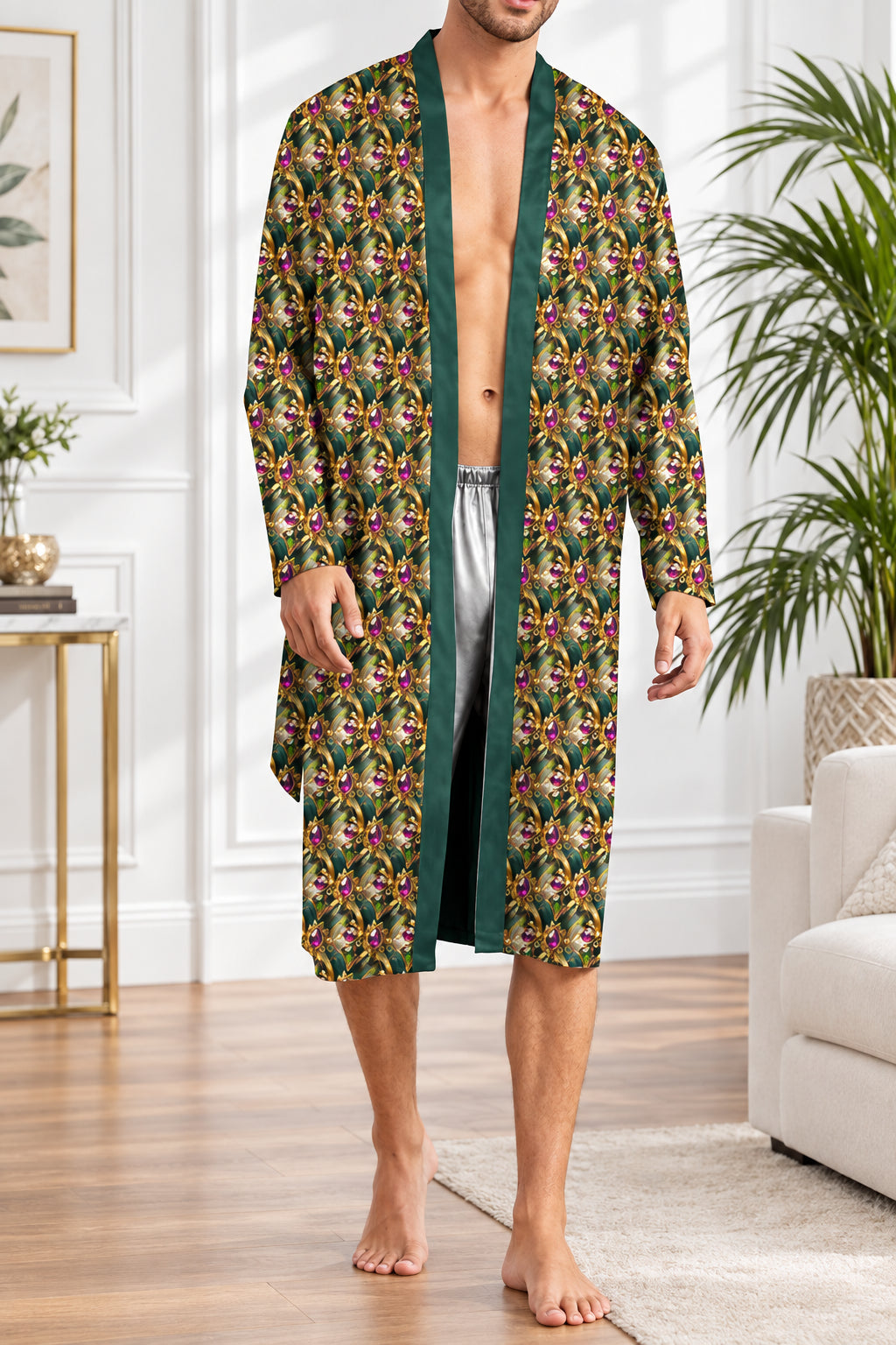 Robe de Chambre Longue Homme — Impression Numérique & Séchage Rapide