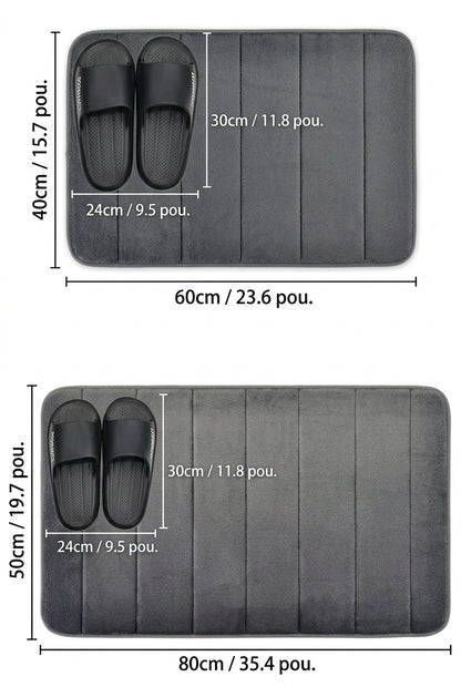 Tapis de Salle de Bain Velours Microfibre — Absorption Rapide & Confort