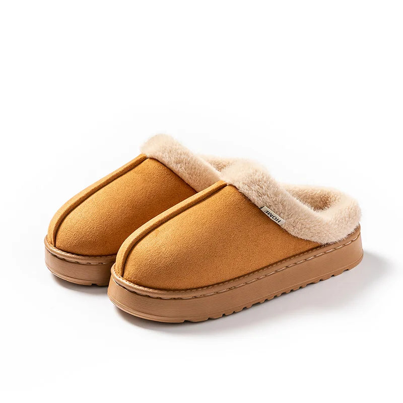 Pantoufles Moelleuses Femme en Faux Daim – Semelle EVA, Hiver