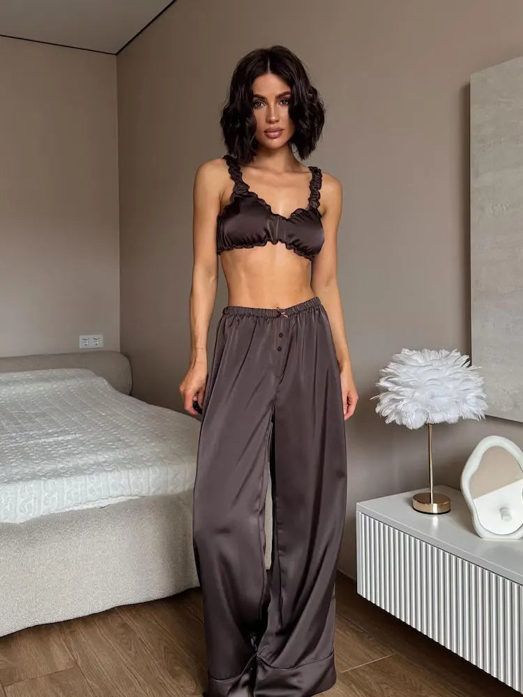 Robe Kimono Satin Maxi Crème – Ensemble Luxe pour Femme, Longueur au Sol