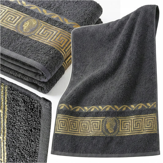 Serviette de Bain 50×100 cm — 100% Coton Biologique | Douce & Absorbante | Gris Foncé