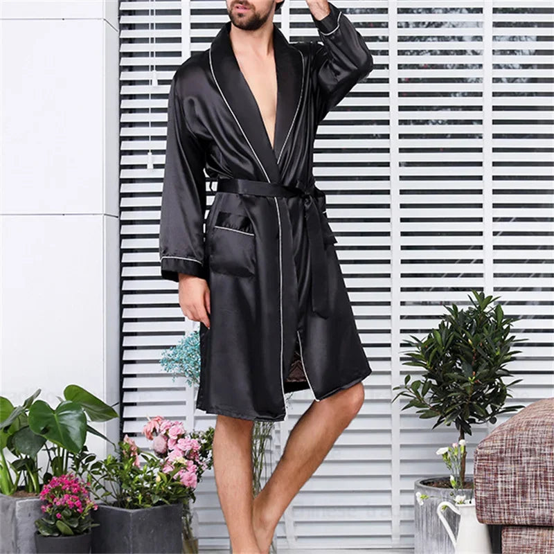 Ensemble Pyjama Kimono Satin Homme | Grande Taille 2XL à 5XL
