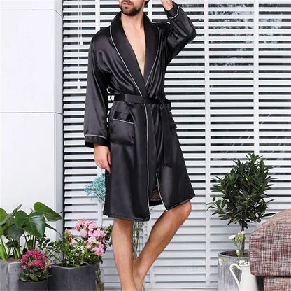 Ensemble Pyjama Kimono Satin Homme | Grande Taille 2XL à 5XL