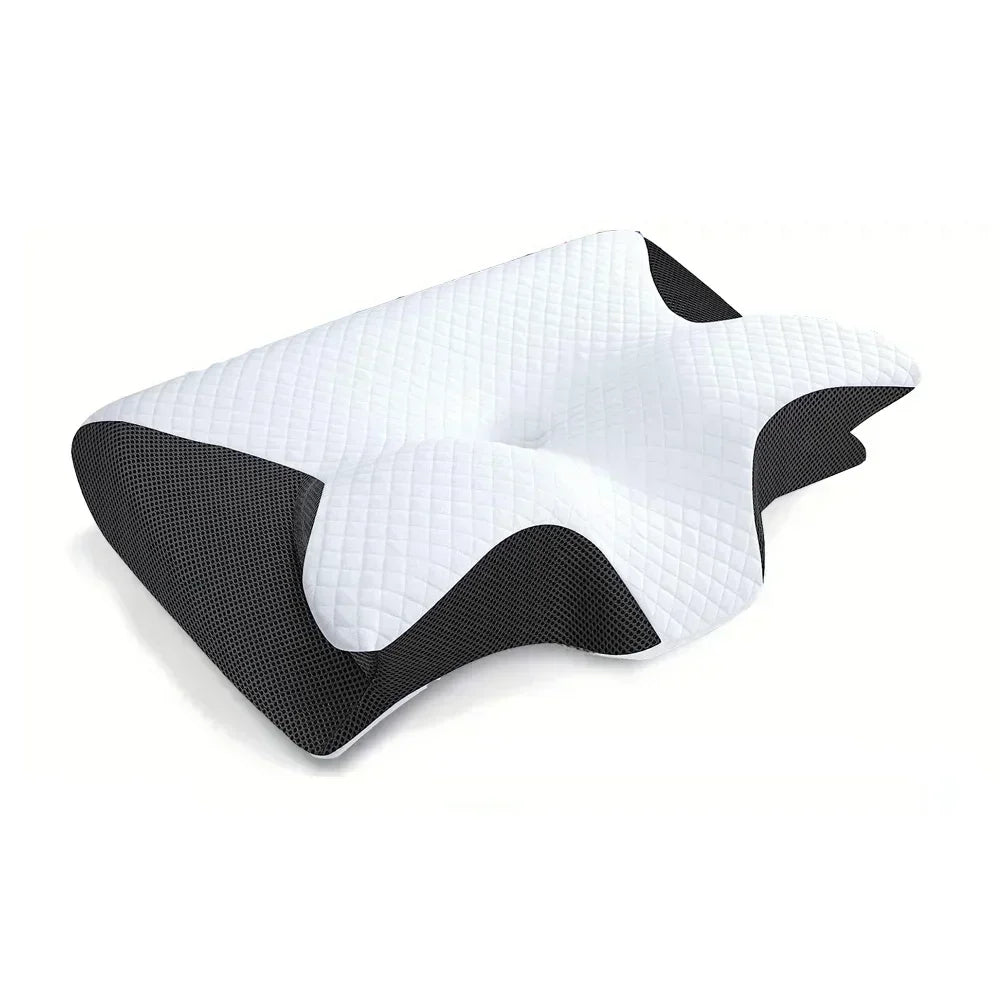 Oreiller À Mémoire de Forme Cervical – Profilé Papillon, Soulagement du Cou
